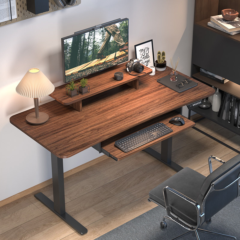 实木纹电动升降桌高度可调桌腿台式电脑桌办公学习桌碳纤维电竞桌,住宅家具,电动升降桌,淘宝优惠券,粉丝福利购,淘宝优惠卷