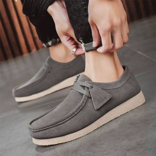 Fahion Khaki Caual Shoe For Men Suede Leather Loafer Men Pla