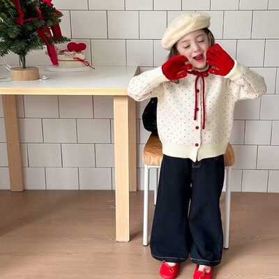 New Years Model~childrens Cashmere Sweater Girls Contrast