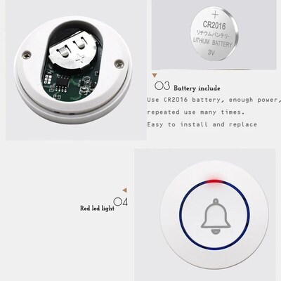 New 433MHz Wireless Doorbell Door Bell Button for Home Secur