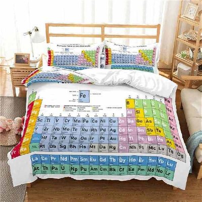 Periodic Table of Elements Duvet Cover Science Bedding Set