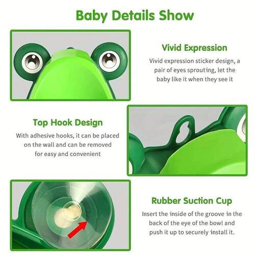 Cute Frog Potty Training Urinal Boy With Fun Aiming Target,