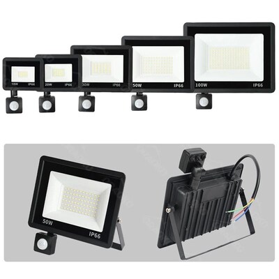 LED Floodlight PIR Motion Sensor White/Warm White IP66 AC220