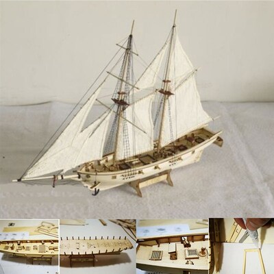 Scale Assembling Building Kits Ship Model Wooden Sailboat To