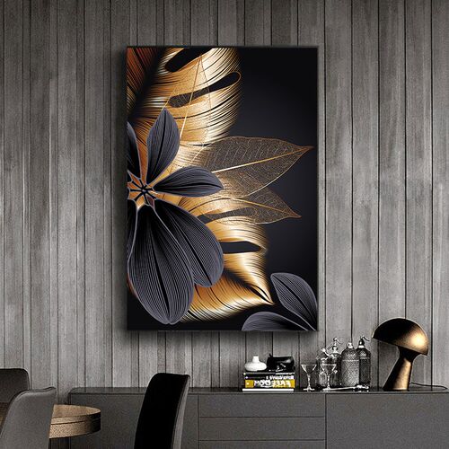 Art Painting Nordic Living Room Decoration Picture Black Gol