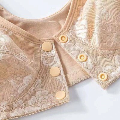 Women Front Button Bra Plus Size Thin Bralette Lingerie Moth
