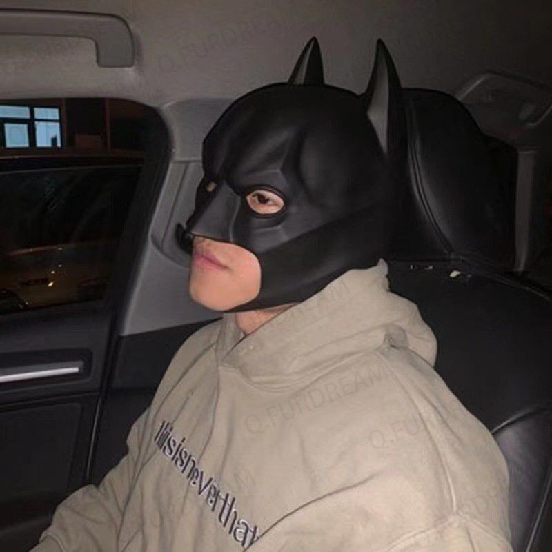 Bat Full Face Mask Full Head Latex Dark Knight Cosplay Headg图片
