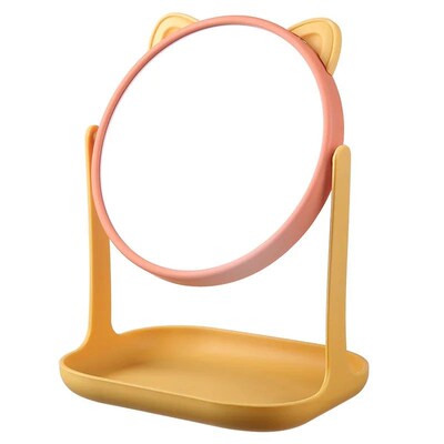Cute Makeup Mirror with Storage Desktop Vanity Mirror 360