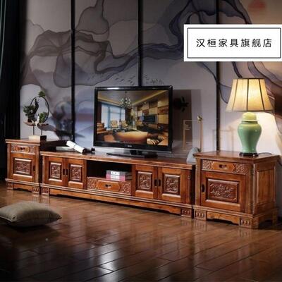 香樟木电视柜实木电柜客厅组影视中视柜式伸合缩地BPC柜厂家