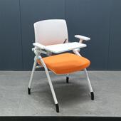 开会会议椅室叠透气网布培折训椅35410带写字椅板办公椅可移动子