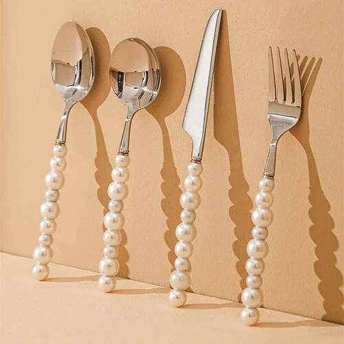 Pearl Handle Cutlery Luxury 18/10 Stainless Steel Cutlery We