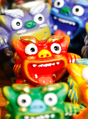 狮三百来财小可爱卡通装饰摆件送礼日常保平安动物树脂桌面摆放