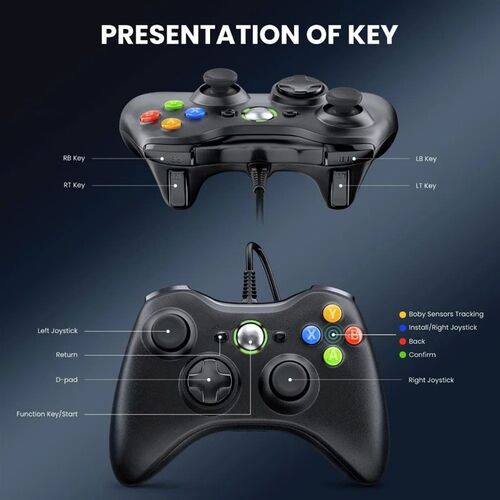 Xbox 360 Wired Controller USB Remote Gamepad PC Gaming Contr