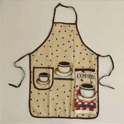 2Pcs/Set Retro Flower Fruit  Printed Cotton Apron With