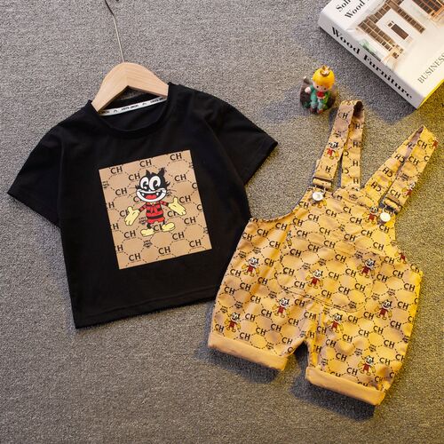 Boys sling suit summer 2023 new Korean baby foreign style su