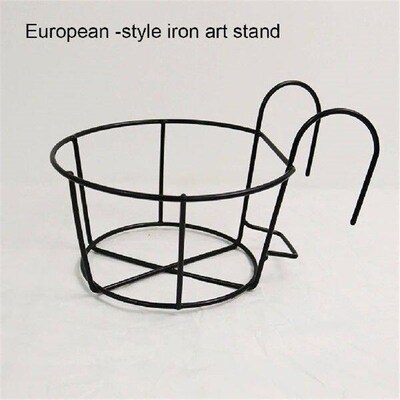 5 Pieces Iron Railing Flower Rack Place Hanging Basket Rail