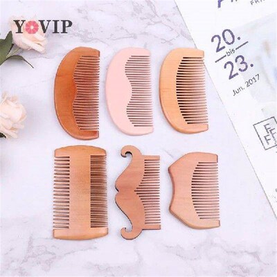 1PC Wooden Beard Comb Mustache Hair Comb For Men Fine