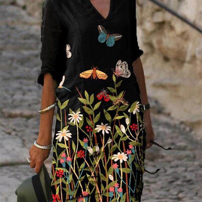 2023 Summer Printed Loose Bamboo Fiber Hemp Fragmented Flowe
