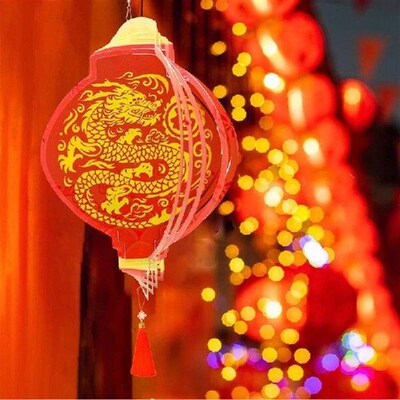 12Inch New Year Wind Spinners Outdoor 3D Chinese Dragon