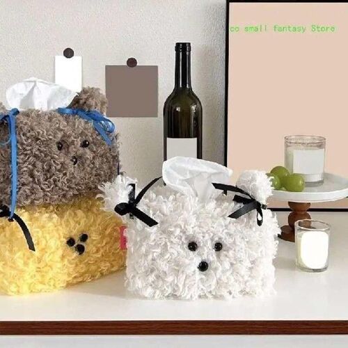 R3MA Lovely Tissue Holder Plush Storage Case for Household