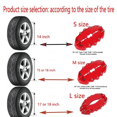 2PCS Car Tire disc brake Caliper Cover 14-18 Inche For Renau