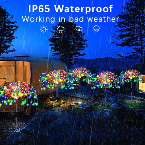 Solar LED Firework Fairy Lights Outdoor Garden Decoration La