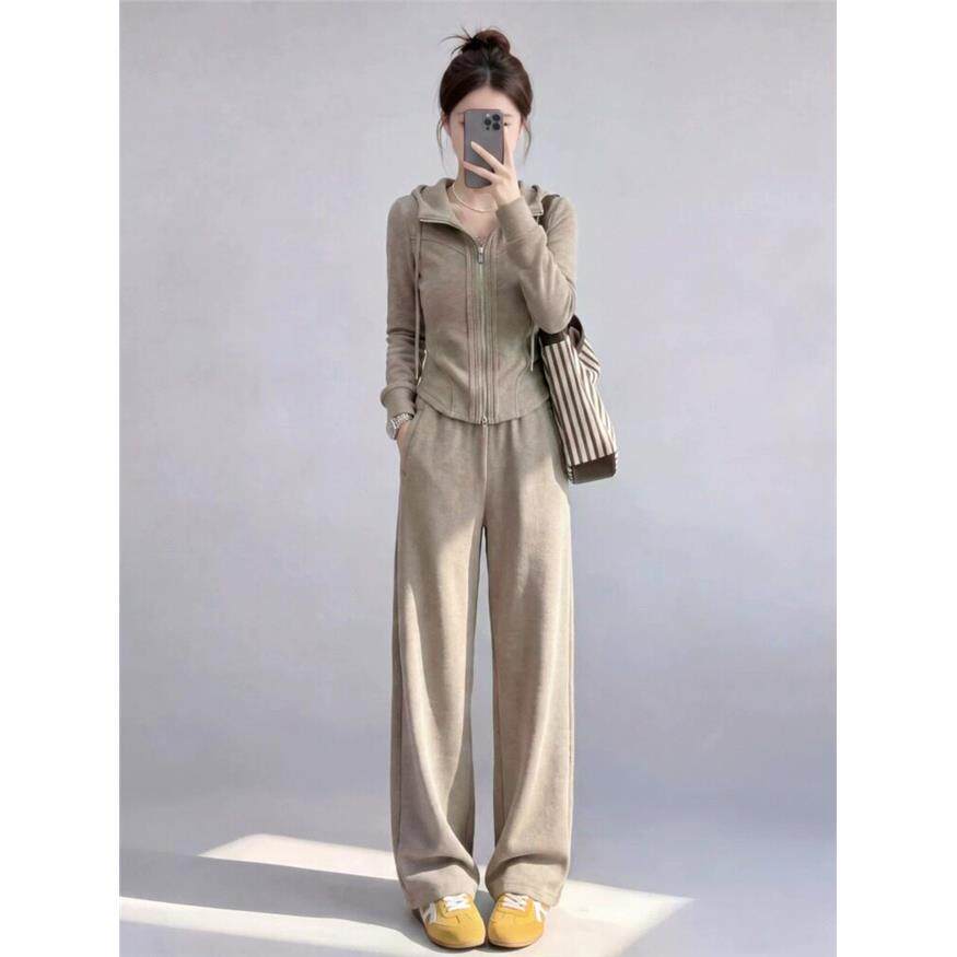 高级感连帽运动服套装女