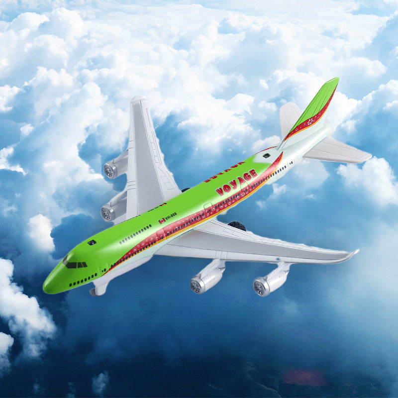 蒂雅多合金飞机模型空客环球机客机仿真金属玩具回力声光8080无盒