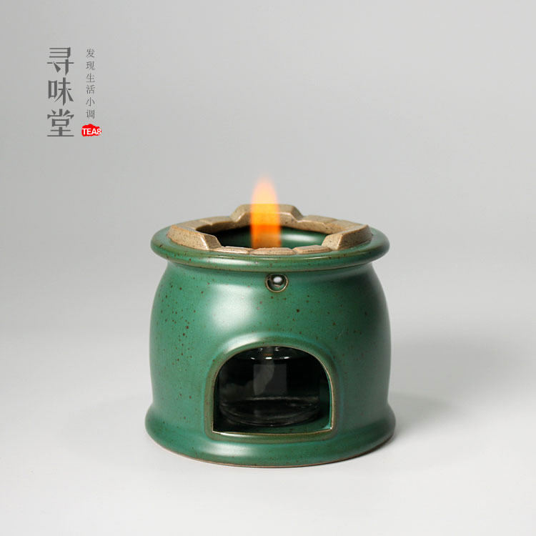 优质粗陶煮茶炉寻味堂酒精炉含酒精灯温茶暖茶器 仿古茶道茶具