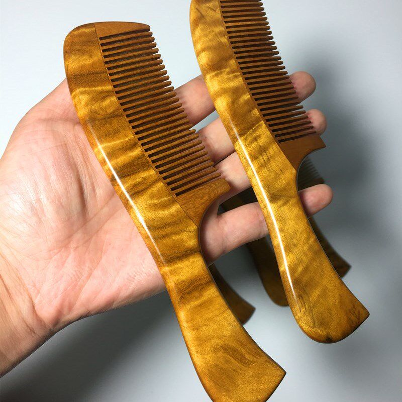 金丝楠木梳 小叶桢楠 水波闪电龙胆纹 无静电按摩梳子 女孩礼品