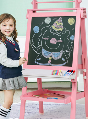 七巧板儿童宝宝彩色学写字可擦黑板支架式小学生家用磁性画板画架