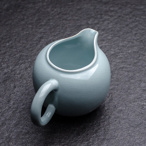 天青汝窑公道杯 玛瑙釉开片可养陶瓷匀杯分茶器 大号汝瓷茶具茶海