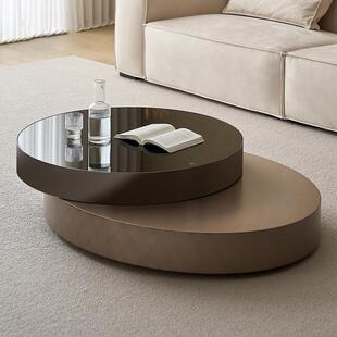 极简圆形茶几新款现代客厅家用小茶几意式简约高端艺术网红款茶几