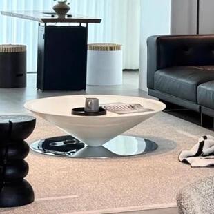 意式飞碟圆形茶几奶油组合家用悬浮简约客厅现代轻奢高级小户型