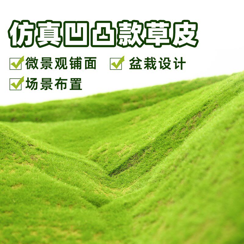 仿真草坪青苔人工草假藓苔藓多肉微景观diy装饰材料植绒草皮苔藓