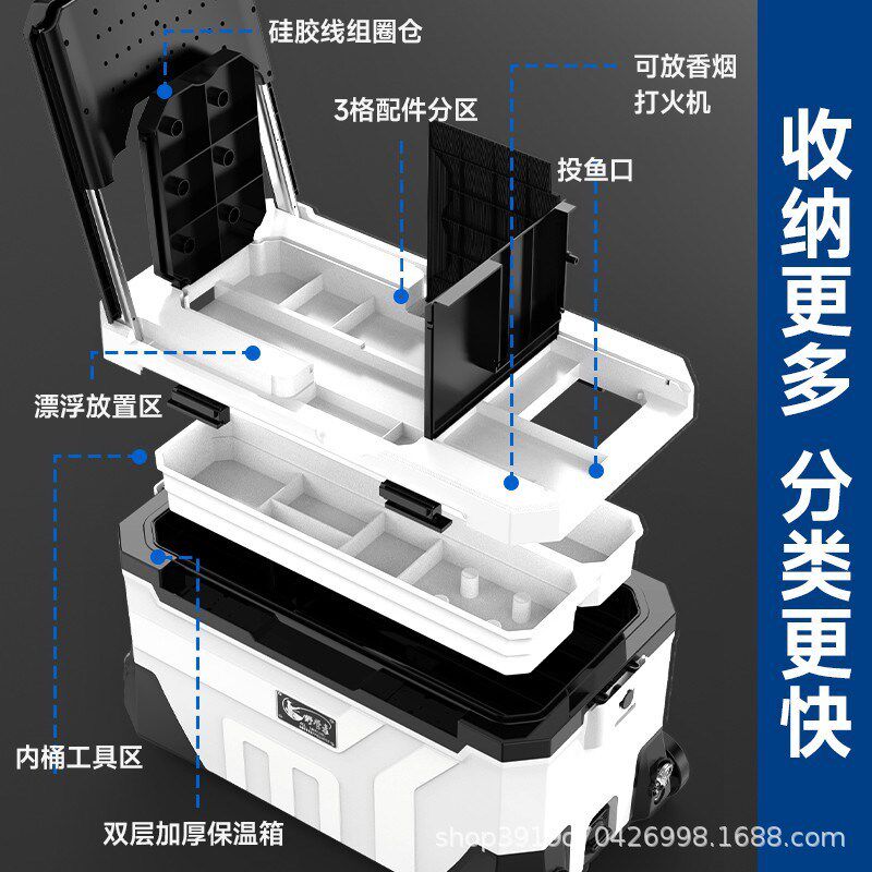 新款钓箱全套带轮可提可拉超轻多功能可坐钓鱼箱台钓箱子渔具装备