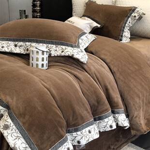 玛洛驰法式高奢云感暖绒熊极绒四件套秋冬季加厚保暖绒床品游牧诗