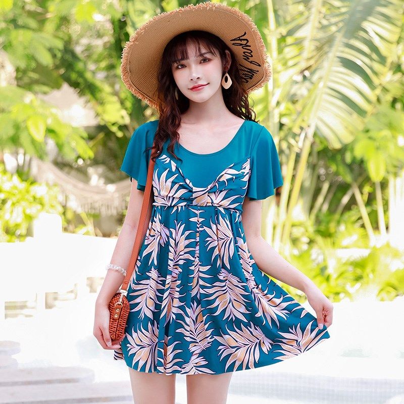 大码泳衣女连体遮肚显瘦时尚印花裙式妈妈保守温泉泳装中年,运动/瑜伽/健身/球迷用品,连体泳衣,淘宝优惠券,粉丝福利购,淘宝优惠卷