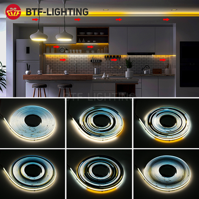 LED全彩柔性cob灯带24V可编程RGB白WS2811IC跑马流水追光幻彩灯带