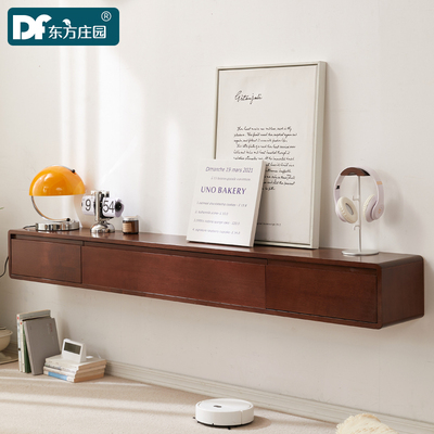 悬空电视柜壁挂式全实木简约吊柜小户型客厅家用悬浮电视机柜