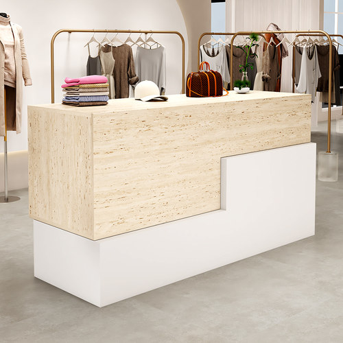 简约服装店中岛桌流水台女装店长条桌陈列柜台鞋包帽子展示柜