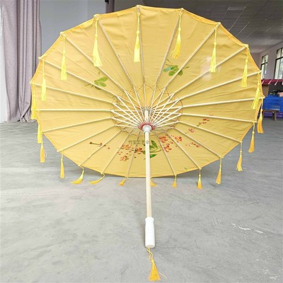 包邮木杆绸布伞流苏绸布伞古风汉服儿童舞蹈表演景区纪念伞