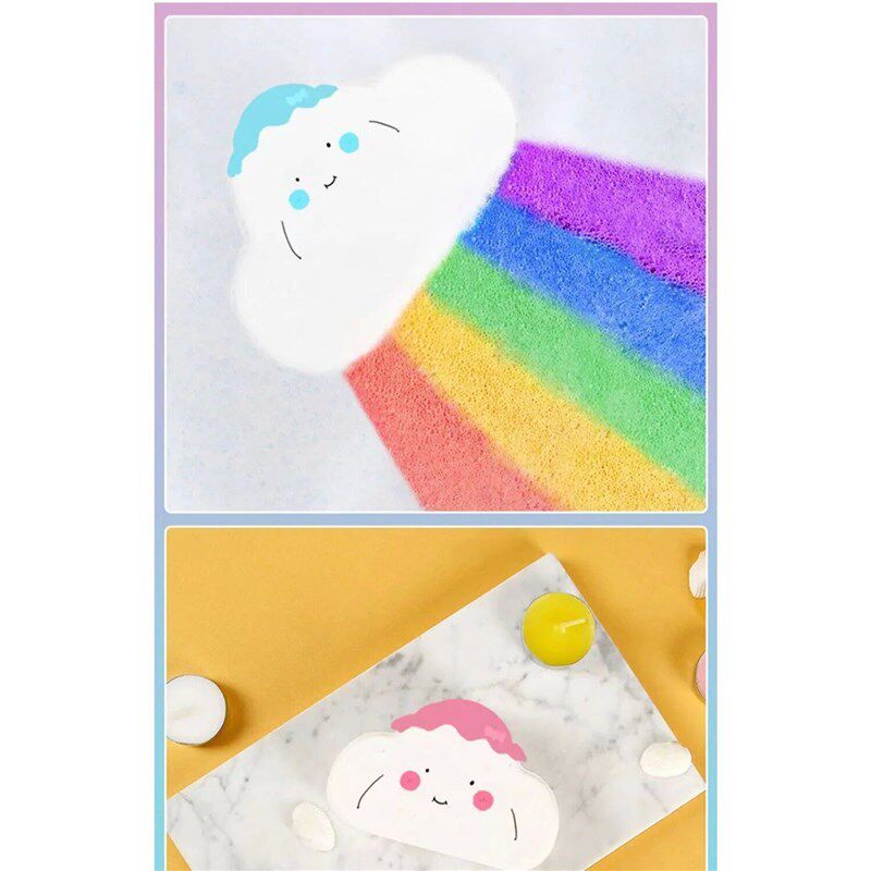 2 pcs Rainbow Cloud Bath Bomb Colorful Sea Salt Natural Hand
