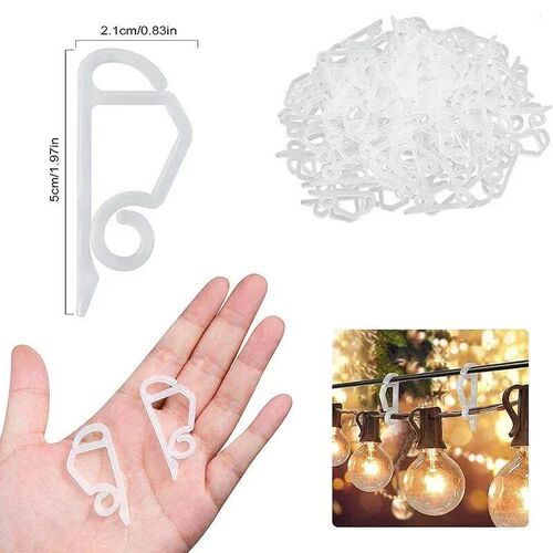 20/100PCS Light String Clips Hooks Holiday Wire Clamp Outdoo