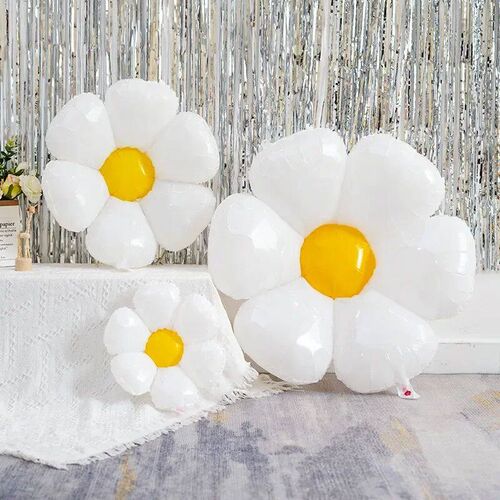 10/1PCS White Daisy Flower Balloon Multi Size Sunflower Foil