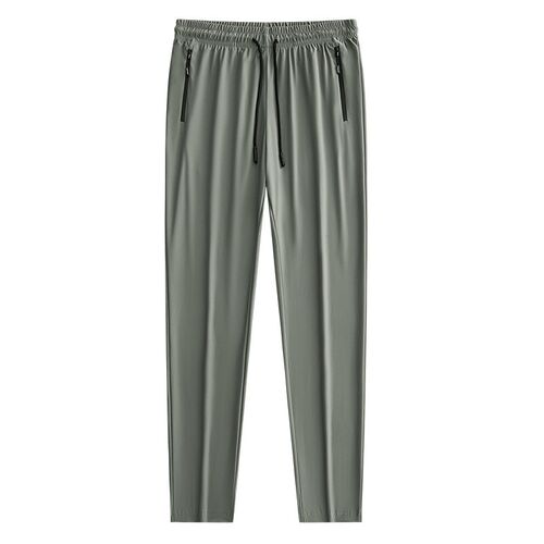 Breathing Ice Silk Casual Pants Mens Elastic Waist Quick-ry