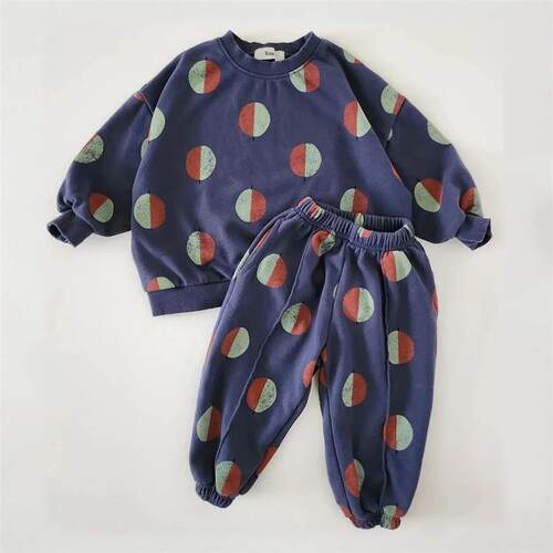 Korea Baby Boys Clothes Sets Kids Oversized Balloon Print Sw