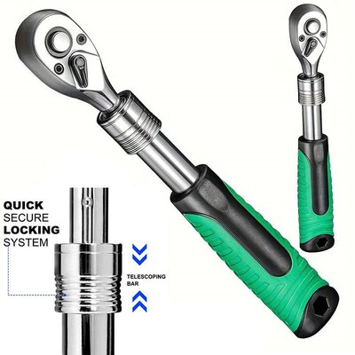 Retractable Ratchet Set 1/4 3/8 1/2 Inch Drive Rotating Ratc