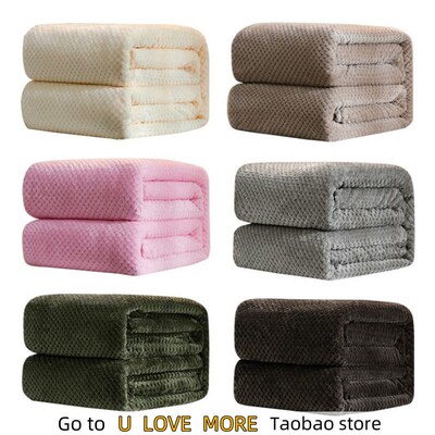 Fluffy Plaid Blanket For Bed Coral Fleece Blanket 休闲毛绒毯