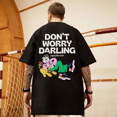 Dont Worry Darling Enjoy The Now Mens Cotton Short Sleeve P